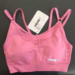 Gym Shark Cross Front Sports Bra Rose Color